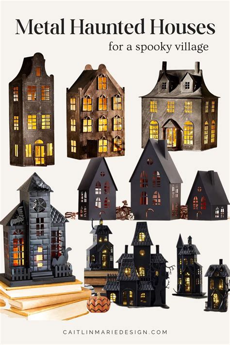 metal halloween house|metal halloween tabletop haunted houses.